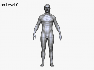 realistic white male and female low poly 3D Model