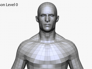 realistic white male and female low poly 3D Model