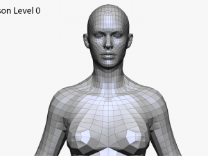 realistic white male and female low poly 3D Model