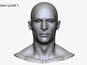 realistic white male head 3D मॉडल