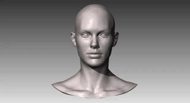 realistic white female head 3D Model .c4d .max .obj .3ds .fbx .stl .blend