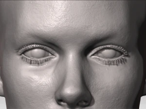 realistic white female head 3D Model