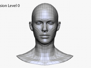 realistic white female head Model 3D