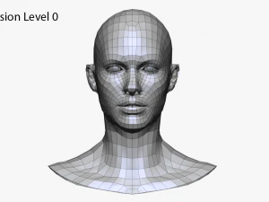 realistic white female head 3D Model