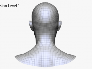 realistic white female head Model 3D