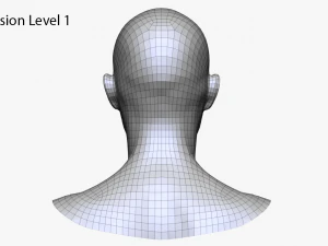 realistic white female head 3D Model