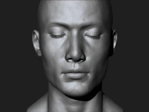 asiatischer m&auml;nnlicher Kopf f&uuml;r die Produktion von High-Poly 3D Modell