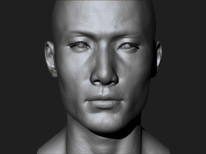 asian male head for production high poly 3D Model