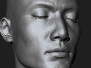 asian male head for production high poly 3D Model