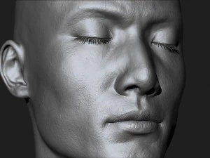 asian male head for production high poly 3D Model