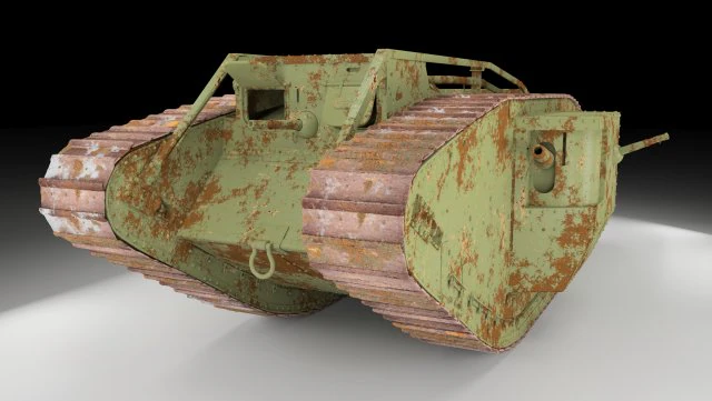 mark iv male british ww1 tank 3D Model .c4d .max .obj .3ds .fbx .stl .blend 