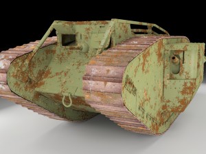 mark iv male british ww1 tank Modelo 3D