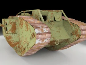 mark iv male british ww1 tank 3D Model