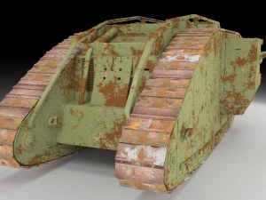 mark iv male british ww1 tank 3D Model