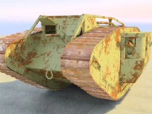 mark iv male british ww1 tank 3D Model