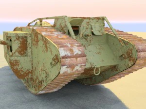 mark iv male british ww1 tank 3D Model