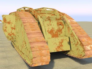 mark iv male british ww1 tank 3D Model