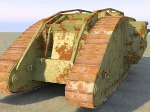 mark iv male british ww1 tank 3D Model