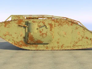 mark iv male british ww1 tank 3D Model