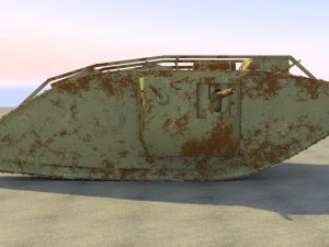 mark iv male british ww1 tank 3D Model