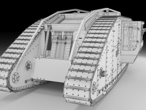 mark iv male british ww1 tank Modelo 3D