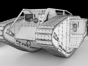 mark iv male british ww1 tank 3D Model