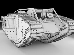 mark iv male british ww1 tank 3D Model