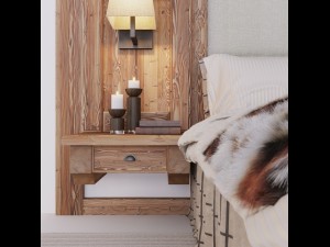 chalet stile bed Modelo 3D