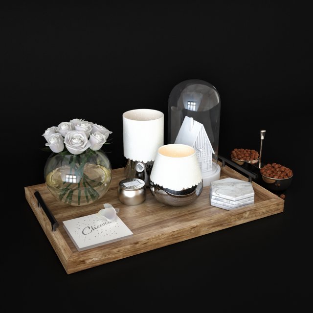 cofe table decore set Model 3D .c4d .max .obj .3ds .fbx .stl .blend 