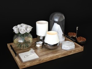 cofe table decore set 3D Model
