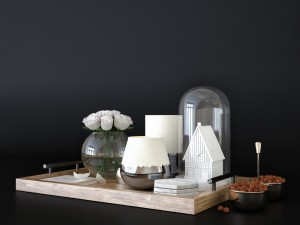 cofe table decore set Model 3D