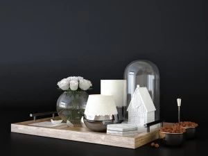 cofe table decore set 3D Model