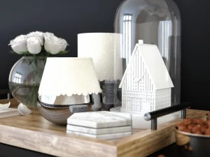 cofe table decore set 3D Model