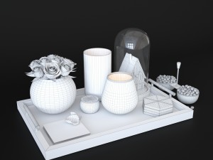 cofe table decore set Model 3D
