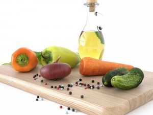 kitchen decore set vegetables Model 3D