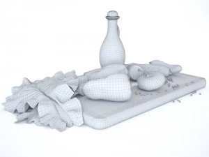 kitchen decore set vegetables 3D Model