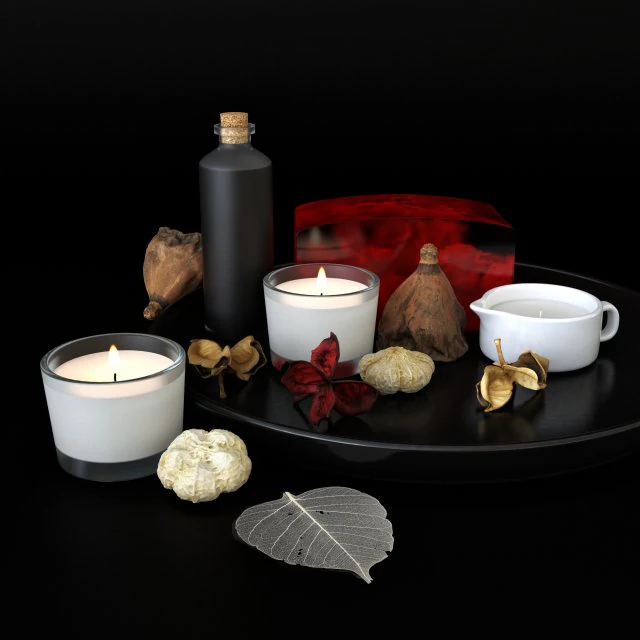 bathroom decor set spa 3D Model .c4d .max .obj .3ds .fbx .stl .blend 