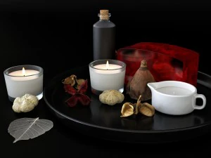 bathroom decor set spa 3D Model