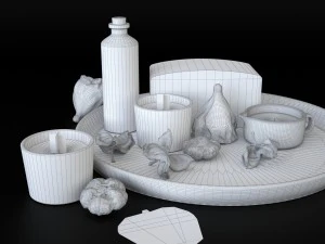bathroom decor set spa 3D Model