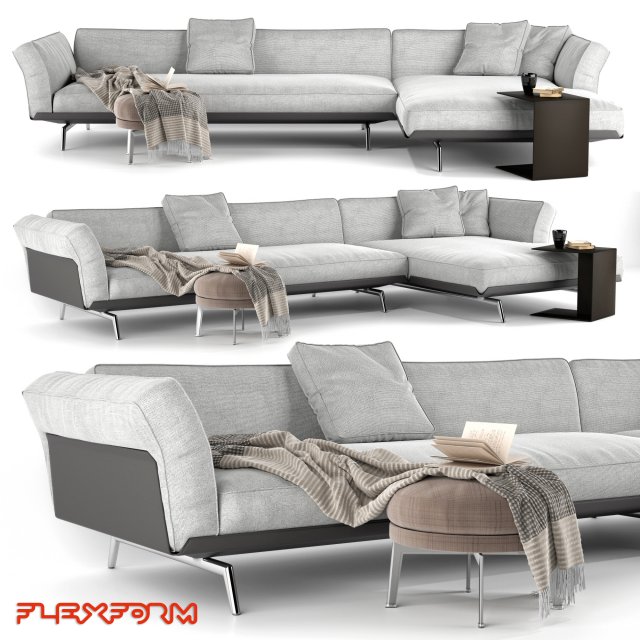 sofa este flexform 3D Model .c4d .max .obj .3ds .fbx .stl .blend 