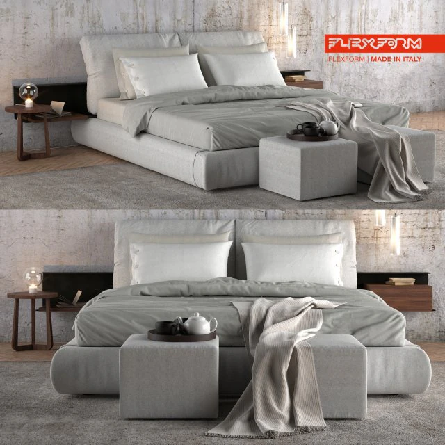 bed flexform newbridge 3D Model .c4d .max .obj .3ds .fbx .stl .blend 