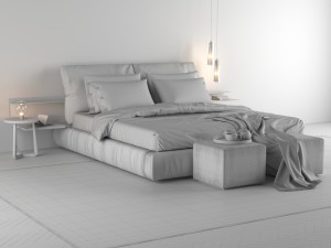 bed flexform newbridge 3D मॉडल