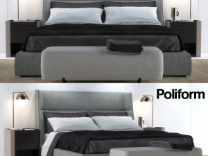 bed poliform chloe letto 3D Model
