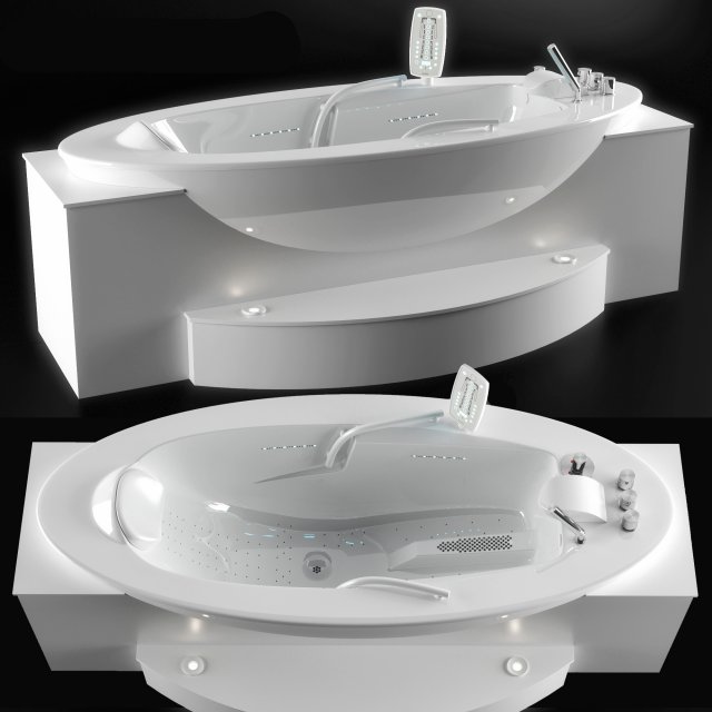 bathtub sanospa klafs 3D 模型 .c4d .max .obj .3ds .fbx .stl .blend 