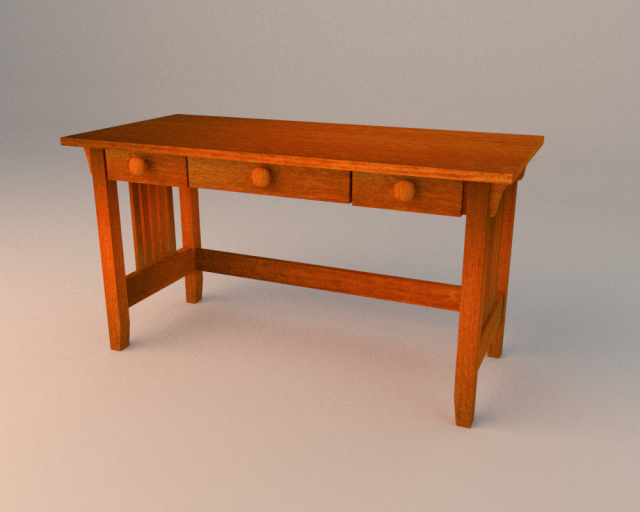 simple wooden desk Model 3D .c4d .max .obj .3ds .fbx .stl .blend