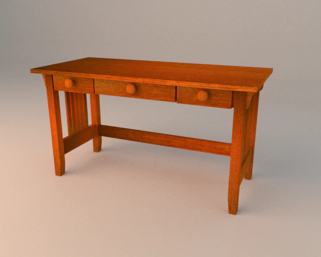 simple wooden desk 3D Model .c4d .max .obj .3ds .fbx .stl .blend 