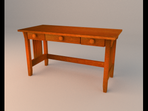 simple wooden desk Modelo 3D