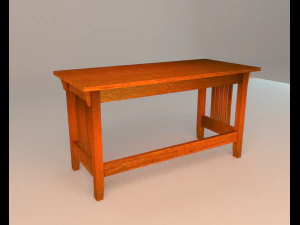 simple wooden desk 3D Model