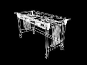 simple wooden desk Model 3D