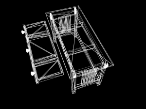 simple wooden desk Model 3D